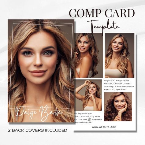 Modeling Comp Cards Ideas, Comcard Model Design, Com Card Model, Set Card Model, Comp Card Ideas Models, Catalog Modeling, Model Portfolio Examples, Resume Photo, Model Comp Card