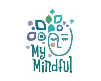 My Mindful Logo design - Suitable for any business in health, wellness, yoga, spirituality, mindfulness, personal development, spa, etc. Price $299.00 Personal Development Logo, Art Therapy Logo Design, Mindfulness Logo, Therapy Logo Design, Counseling Logo, Health Logo Design, Psychologist Logo, Healing Logo, Therapy Logo