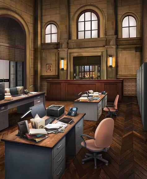 Anime Police Station Background, Police Department Office, Wattpad Background, Episode Interactive Backgrounds, Town Building, Episode Backgrounds, Office Background, Scenery Background, Power Hungry