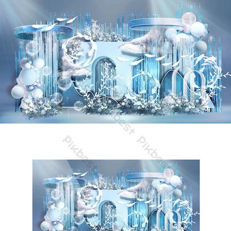 Ocean Theme Event, Crystal Backdrop, Ocean Theme Decorations, Creative Booths, Dream Wedding Reception, Photo Zone, Fish Ocean, Wedding Backdrop Design, Ocean Party