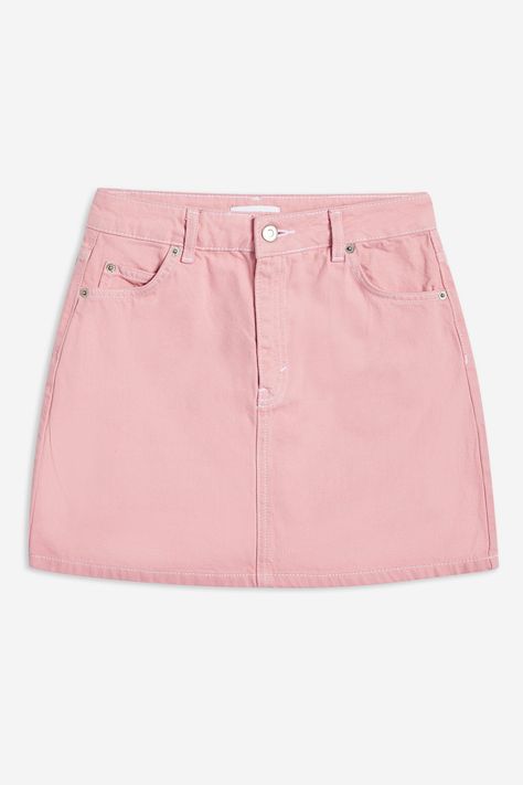 Pakaian Crop Top, Pink Denim Skirt, Hooded Denim Jacket, Pink Denim, Trendy Swimwear, Baggy Pants, Clothes Style, Favorite Sweater, Topshop Outfit