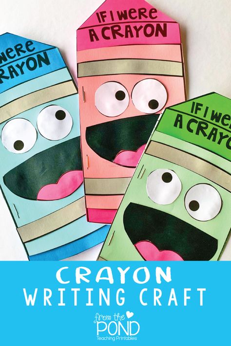 If I were a Crayon - writing craft for The Day the Crayons Quit and Back to School fun! The Crayons Book Of Numbers Activities, The Day The Crayons Quit Door Decoration, The Day The Crayons Quit Art, Crayon Box Classroom Door, Crayon Day Activities, Creepy Crayon Book Craft, The Crayons Go Back To School Activity, The Day The Crayons Quit Craft, Creepy Crayon Craft