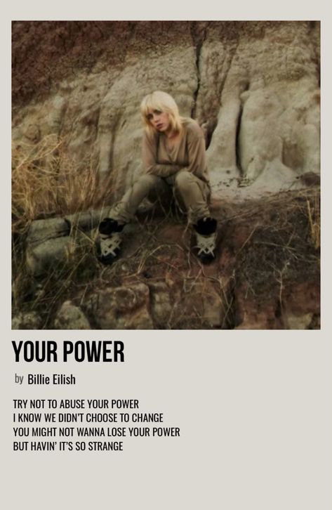 minimal polaroid song poster for your power by billie eilish Your Power Billie Eilish, Music Poster Ideas, Vintage Music Posters, Music Poster Design, Minimal Poster, Music Album Covers, Lyric Poster, Poster Room, Polaroid Pictures