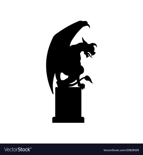 Cute Gargoyle Tattoo, Gargoyle Silhouette, Simple Gargoyle Drawing, Gargoyle Drawing, Gargoyles Art Gothic, Buddha Statue Decor, Justice Statue, Italian Statues, Gargoyle Statue Gothic