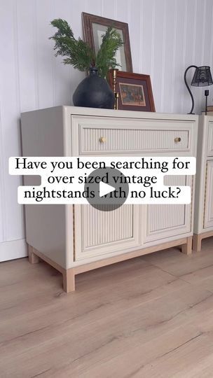 Oversized nightstands hack! I have done this a few times- those two piece vintage display cabinets that are slim and tall make good nightstands! Stay tuned for the top transformation! #diy #diyhomeprojects #diyfurniture #paintedfurniture #dramaticflip #furnitureflip #flippingfurniture #paintedfurniture #nightstandsmakeover #fusionmineralpaint #thecuratedattic | The Curated Attic | Giulio Cercato · LALALA Oversized Nightstand, Nightstand Hack, Vintage Nightstand, Vintage Display, Fusion Mineral Paint, Made Goods, Flipping Furniture, Display Cabinet, Diy Furniture