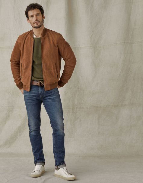 Brown Suede Jacket Outfit, Moto Clothes, Suede Jacket Outfit, Brown Suede Jacket, Rugged Men, Street Fashion Men Streetwear, Men Street, Suede Jacket, Mens Streetwear