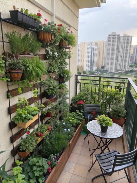 Transform your urban balcony into a cozy retreat! With vertical and container planting, you can enjoy nature right outside your window. Let's make our gardens beautiful together—share your favorite gardening tips below! #UrbanGardening #GardenInspo . #homeandgarden #betterhomesandgardens #gardenhome #gardeningathome #flowers #plants #beautifulflowers Patio Garden Ideas Apartment, Apartment Patio Garden, Apartment Garden Balcony, Balcony Vegetable Garden, Rooftop Garden Urban, Penthouse Garden, Urban Gardening Balcony, Urban Balcony, Apartment Patio Gardens