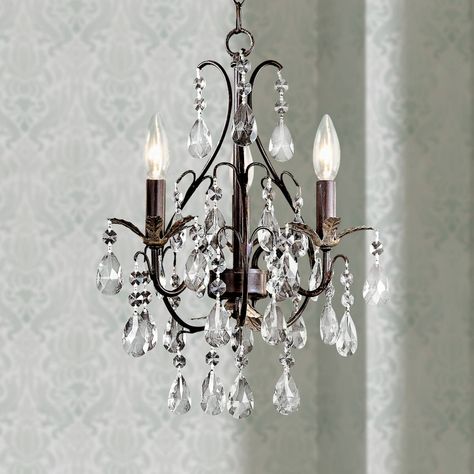 Mini Chandeliers - Luxe Looks for the Bedroom, Bathrooms, Closet and More | Lamps Plus Small Crystal Chandelier, Minka Lavery Lighting, Bathroom Chandelier, Kitchen Chandelier, Crystal Wall Sconces, Small Chandelier, Bronze Chandelier, 3 Light Chandelier, Chandelier Bedroom