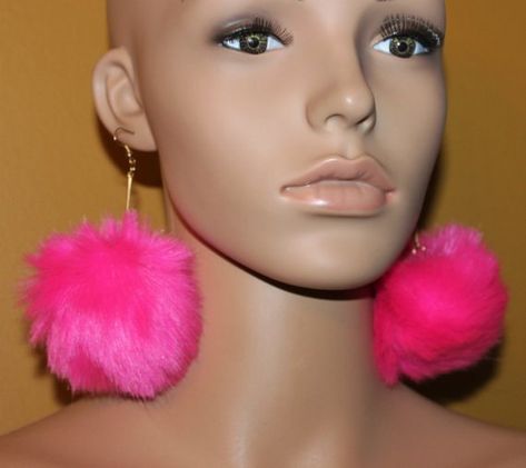 Pink fuzzy pom pom earrings $10- #hooptasticearrings #pinkearrings #funearrings #bigearrings #divaearrings #pompomearrings #uniqueearrings #handmadeearrings Pom Pom Earrings, Earring Holder, Big Earrings, Pink Earrings, Fun Earrings, Unique Earrings, Handmade Earrings, Pin Up, Pom Pom