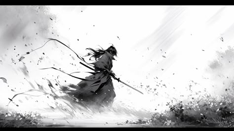 Samurai Background Pc, Samurai Wallpaper Hd Pc, Samurai Banner, Black And White Samurai, Sport Art Direction, Oni Samurai, Japanese Art Samurai, Simplistic Wallpaper, Samurai Wallpaper