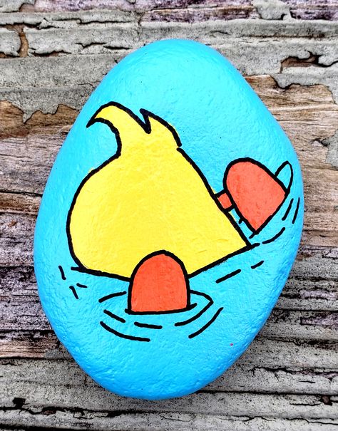 Rubber Duck Rock Painting, Duck Rock Painting Ideas, Duck Painted Rocks, Painted Rock Ideas Easy, Duck Rock Painting, Duck Painting Easy, Cute Rock Painting Ideas Easy, Animal Rock Painting, Painted Ducks