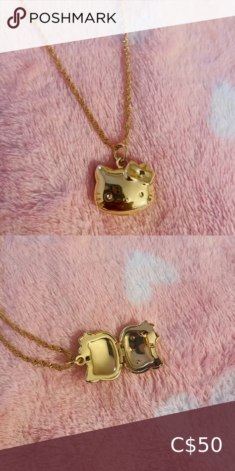 24k gold plated Hello kitty necklace pendant Gold Hello Kitty Necklace, Gold Hello Kitty, Hello Kitty Necklace, Kitty Necklace, Hello Kitty Jewelry, Smart Girl, Pickup Lines, Girly Accessories, Birthday List