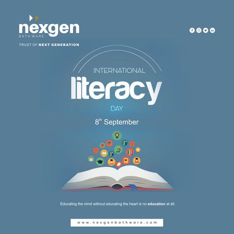 World Literacy Day, Education Is The Most Powerful, International Literacy Day, Education Day, Education Consultant, Literacy Day, Reading Day, Motivational Quote Posters, Social Media Poster