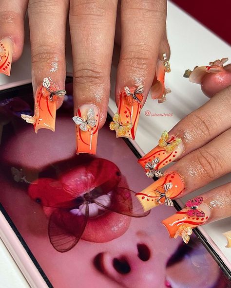 Kali Uchis Red Moon in Venus 🌹🥀🌅 Client brought inspo unsure from where • #fortworth #dfw #dallas #nailtech #fortworthnailtech #nails… | Instagram Kali Uchis Red Moon, Texas Nails, Nail Tutorial Videos, Moon Nails, Daily Nail, Casual Nails, Exotic Nails, Kali Uchis, Bling Acrylic Nails