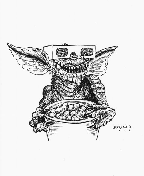 Lil Gremlin Gremlins Art Drawings, Gremlin Tattoo, Gremlins Tattoo, Gremlins Art, Cricut Decals, Gremlins, Blackwork Tattoo, Drawing Tips, Early 2000s