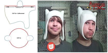 Finn-hat-pattern by NekoRushi.deviantart.com on @DeviantArt Adventure Time Hat, Finn Hat, Adventure Time Costume, Time Clothes, Hat Patterns Free, Pouch Sewing, Color Palette Challenge, Adventure Time Finn, Hat Tutorial