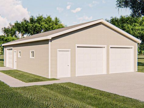 050G-0171: Boat Storage Garage, 50x32 Tandem Garage Ideas, Large Garage Plans, Garage Door Sizes, Garage Plans With Loft, Garage Plans Detached, 4 Car Garage, Storage Garage, Tandem Garage, Pool House Plans