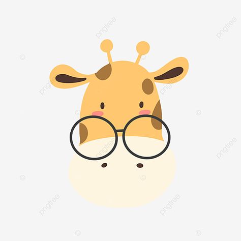 Cute Png, Cute Giraffe, Wearing Glasses, Video App, Cartoon Cute, Clipart Images, Free Png, Plate Sets, Png Image