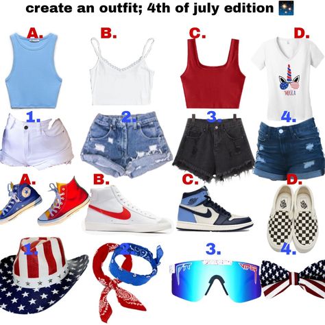 Cute 4rth Of July Outfits, Red White And Blue Country Outfits, Fourth Of July Fashion, 4th Of July Outfits 2024, Aesthetic Fourth Of July Outfits, Western Fourth Of July Outfits, Cute Red White And Blue Outfits, Country 4th Of July Outfits, Preppy Fourth Of July Outfit