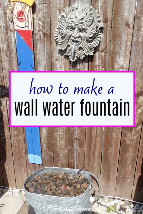 Diy Wall Fountain, Diy Wall Sculpture, Homemade Water Fountains, Wall Water Fountain, Water Wall Fountain, Summer Outdoor Decor, Sculpture Fountain, Diy Water Feature, Diy Water Fountain