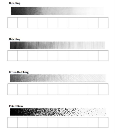 Tattoo Practice Shading, Drawing Shading Techniques, Drawing Warm Ups, Types Of Shading, Expressive Lines, Ink Drawing Techniques, Learn To Tattoo, Basic Sketching, Types Of Lines