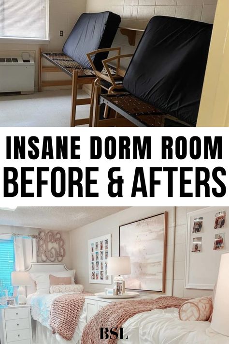 Dorm Room Makeover, Dorm Room Setup, College Dorm Room Organization, Dorm Layout, Dorm Room Headboards, Guy Dorm Rooms, Bedding Dorm, Dorm Decor College, Dorm Room Layouts