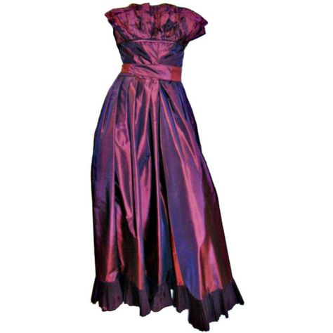 Pre-owned Victor Costa Ltd. Vintage Silk Taffeta Gown ($275) ❤ liked on Polyvore featuring dresses, gowns, evening dresses, evening gowns, vintage ruffle dress, purple dress, layered dress, purple evening dresses and vintage gowns Victor Costa Dress, Purple Evening Gown, Vintage Purple Dress, Purple Ruffle Dress, Taffeta Gown, Gowns Vintage, Vintage Ball Gowns, Vintage Evening Gowns, Victor Costa