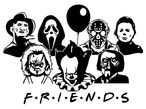 Halloween Friends, Friends Svg, Cricut Halloween, Cerámica Ideas, Horror Movie Characters, Cricut Craft Room, Svg For Cricut, Horror Characters, Halloween Clipart