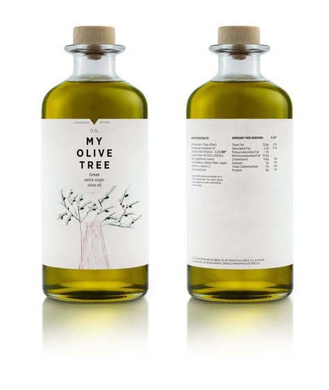 Packaging of the World: Creative Package Design Archive and Gallery: My Olive Tree Olive Oil Bottle Design, Olive Oil Packaging, Greek Olives, Graphisches Design, Food Branding, Olive Oil Bottles, Graphic Design Packaging, Bottle Packaging, Creative Packaging