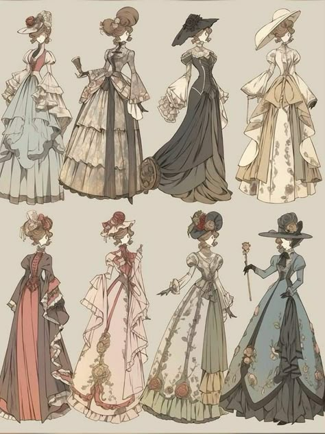 Vintage Dresses Drawing Reference, Anime Victorian Dress Drawing, Victorian Hairstyles Drawing, Victorian Aesthetic Clothes, 1824 Fashion, Victorian Fashion Drawing, Victorian Male Outfit, 1874 Fashion, Victorian Fashion Male