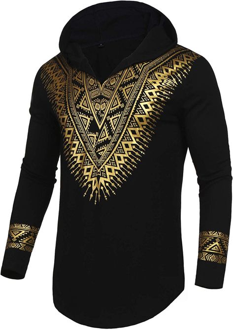 Amazon.com: Pacinoble Mens African Dashiki Shirt Metallic Floral Printed Slim Fit Long Sleeve V Neck Shirts Blouse: Clothing African Dashiki Shirt, Dashiki Shirt, African Shirts For Men, V Neck Shirts, African Dashiki, Long Sleeve Fitted Dress, African Shirts, African Men Fashion, Couples Hoodies