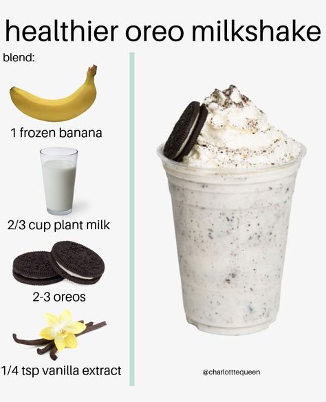 Oreo Milk Shake, Resep Starbuck, Oreo Milk, Oreo Shake, Health Secrets, Resep Smoothie, Oreo Milkshake, Easy Healthy Smoothies, Smoothie Drink Recipes