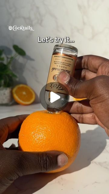 Cocktails (21+ to follow) on Instagram: "Orange you glad you found this vodka hack? Elevate your vodka with a burst of orange goodness🍊😋Would you try this hack??
#cocktails #vodka #hacks #barhack #orange #shotoclock #shots #titos#trythis" Cocktails Vodka, Orange You Glad, Lets Try, Follow On Instagram, You Tried, Vodka, Good Things, Drinks, Orange