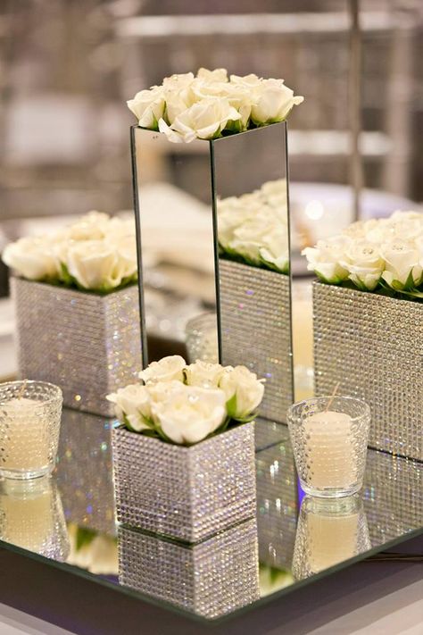 Glitz  Glam Wedding by #GlissonNEvents Glitz And Glamour Party, Glam Wedding Centerpieces, Glitz Wedding, Bling Centerpiece, Glam Wedding Decor, Rustic Glam Wedding, Glamour Party, Diy Wedding Table, Homes Decor