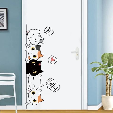 Super Absorbent Car Towels: Get A Spotless Clean - Temu Deur Sticker, Room Door Decorations, Door Sticker, Living Room Organization, Cartoon Wall, Wall Stickers Bedroom, Door Stickers, Bedroom Doors, Wardrobe Doors