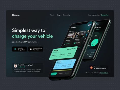 EV Charging App Landing Page by Fachry Nurdiansyah for Rheon Agency on Dribbble Web Design Websites, App Landing Page, Wordpress Developer, Ev Charging, App Design Inspiration, Website Design Services, Mobile App Design, Web App Design, Website Inspiration