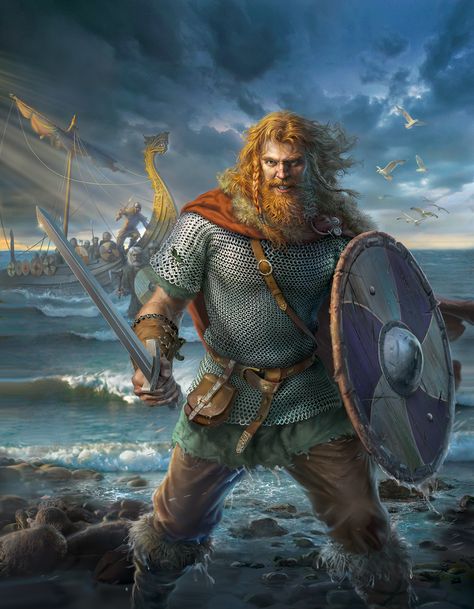 "GRRRRRR!"- Viking Raiders Warrior Artwork, Viking Facts, Art Viking, Viking Character, Symbole Viking, Half Elf, Odin Thor, Norse Myth, Heroic Fantasy