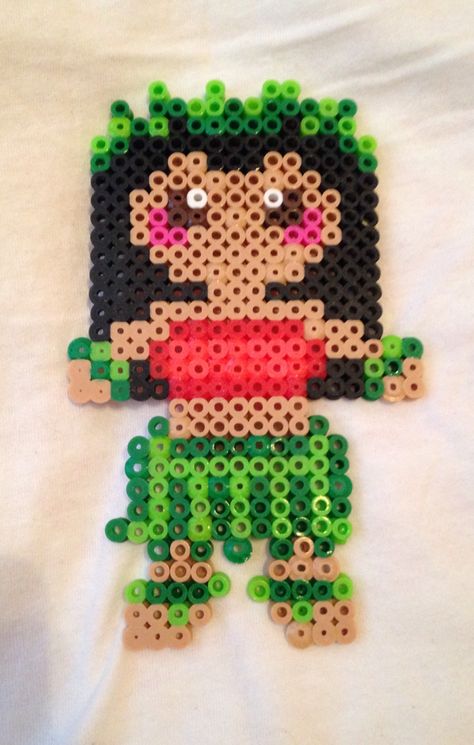 Lilo - Lilo & Stitch perler beads by Nelly S Perler Beads Lilo And Stitch, Lilo From Lilo And Stitch, Stitch Perler Beads, Melts Beads, Hawaii Crafts, Easy Perler Bead Patterns, Pearl Beads Pattern, Disney Cross Stitch Patterns, Easy Perler Beads Ideas