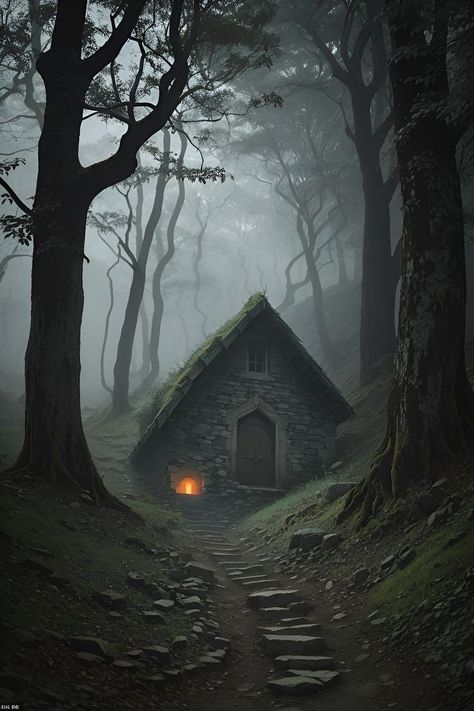 Mine Entrance, Trees In The Forest, Forest Village, Creepy Houses, Forest Aesthetic, Forest Cabin, Trees Forest, Fantasy Forest, Landscape Photography Nature