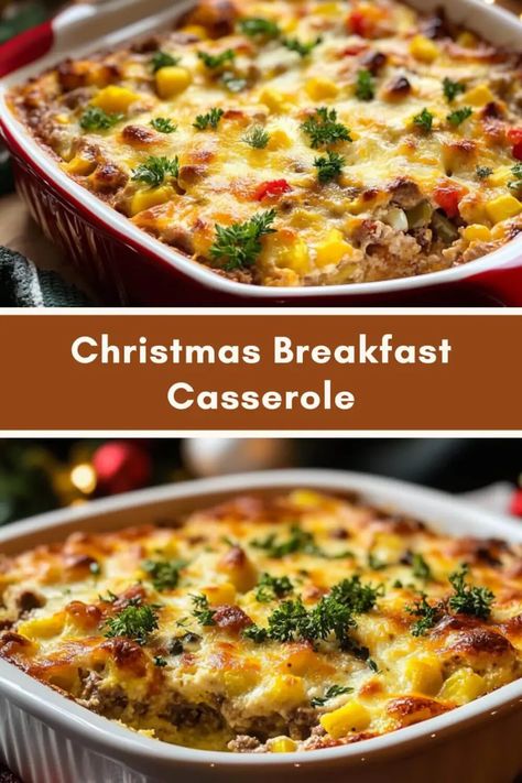 Christmas Breakfast Casserole Christmas Morning Breakfast Casserole, Christmas Casserole, Christmas Breakfast Casserole, Brunch Celebration, Breakfast Baking, Healthy Breakfast Casserole, Overnight Breakfast Casserole, Sage Sausage, Brunch Casserole