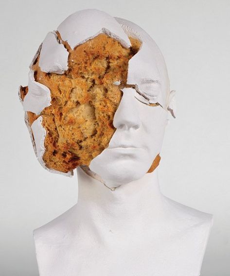 tim silver bakes bread in busts for sculptural oneirophrenia series David Moreno, Art Basel Hong Kong, Rotten Fruit, Art Basel, Bread Baking, Surrealism, Antonio Mora Artwork, Bread, Sculpture