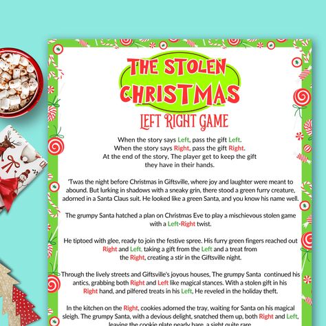 Primary Kids Christmas Gifts, Left And Right Games For Christmas, Left Right Story Game Funny, Left Right Game For Adults, Pass The Gift Game Christmas, Gifts For Large Groups, Right Left Christmas Game, Right Left Game, Left Right Christmas Game