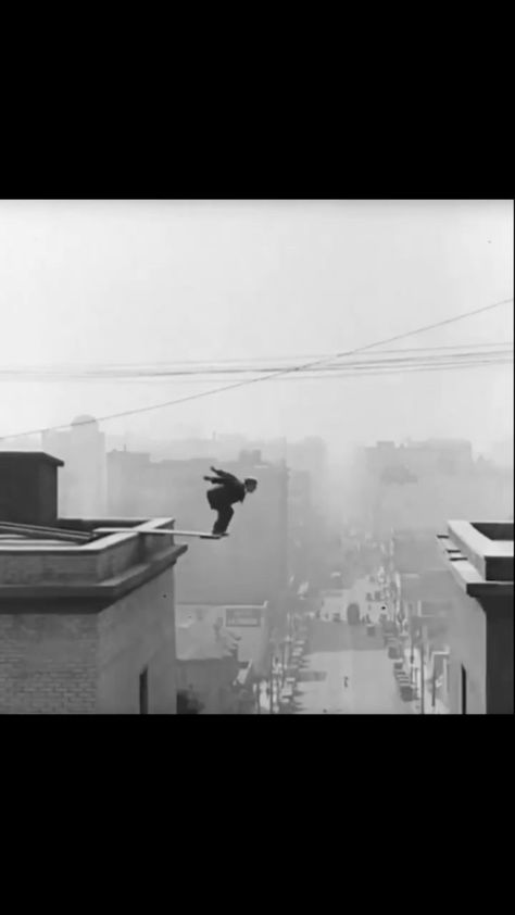 thiswashollywood on Instagram: Buster Keaton performing a terrifying stunt in Three Ages (1923). Initially the jump was supposed to span 2 buildings but Buster misjudged… Jump From Building, Jump Off The Building, Jumping Off Building, Jumping Aesthetic, But Did You Die, Buster Keaton, Film Inspiration, Music People, Art Base