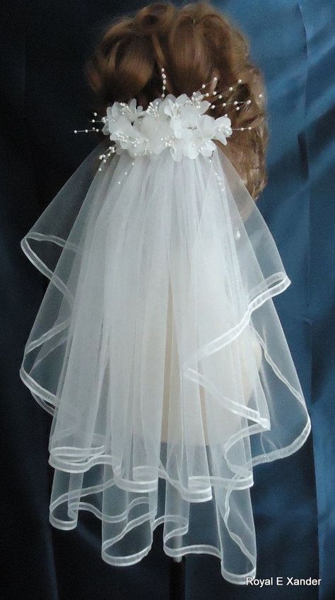 Bridal Veil Plant, Ribbon Edge Veil, Hair Veil, Shoulder Length Veil, Veil Comb, Bridal Veils And Headpieces, Wedding Veils Short, Bridal Hair Veil, Veil Length