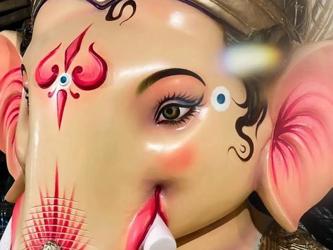 Ganpati Eyes Painting, Ganpati Photo, Ganpati Photo Hd, Clay Ganesha, Saraswati Photo, Nike Wallpapers, Ganapati Decoration, Ancient Indian Architecture, Cool Nike Wallpapers