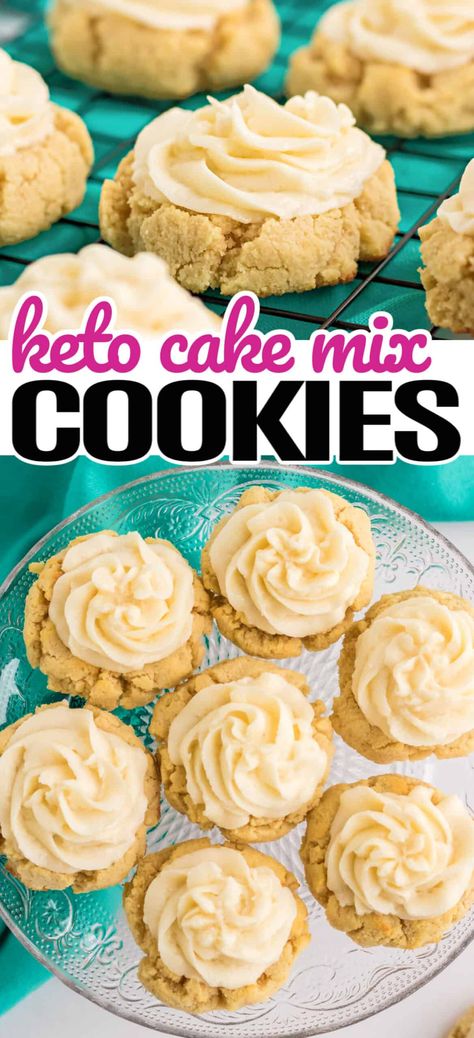 Keto Yellow Cake, Easy Keto Cake, Yellow Cake Mix Recipes, Sugar Free Desserts Easy, Frosting Buttercream, Boxed Cake Mixes Recipes, Keto Cookie Recipes, Sugar Free Cake, Low Carb Cake