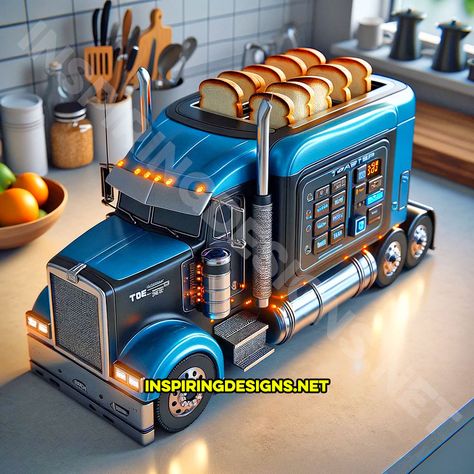 These Semi-Truck Toasters Are the Ultimate Kitchen Upgrade for Truck Lovers Cutlet Recipes, Hot Wheels Room, Chicken Cutlet Recipes, Morning Toast, Chicken Cutlet, Cartoons Dp, Vintage Vw Bus, Ultimate Kitchen, Custom Chevy Trucks