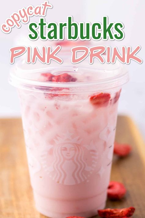 Copycat Starbucks Pink Drink - Life With The Crust Cut Off How To Make Pink Drink At Home, How To Make Starbucks Pink Drink, Home Made Pink Drink, How To Make Pink Drink, Pink Drink At Home Recipe, The Pink Drink Starbucks, Pink Drink Ingredients, Pink Drink Starbucks Recipe, Copycat Drinks