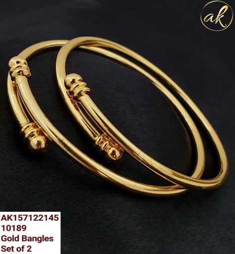 Kasu Bangles Gold Jewelry, Kids Bangles Gold Indian Adjustable, Gold Earrings Studs Simple, Necklace Set Indian Bridal Jewelry, Simple Gold Bangle, Baby Jewelry Gold, Plain Gold Bangles, Kids Gold Jewelry, Hand Chain Jewelry