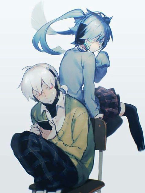 Konoha & Ene with school uniforms - by Shidu | Kagerou Project/MekakuCity Actors Record Artwork, Mekakucity Actors, Information Art, Kagerou Project, Art Style Inspiration, Featured Art, Vocaloid, Amazing Art, Art Style